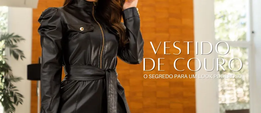 vestido de couro